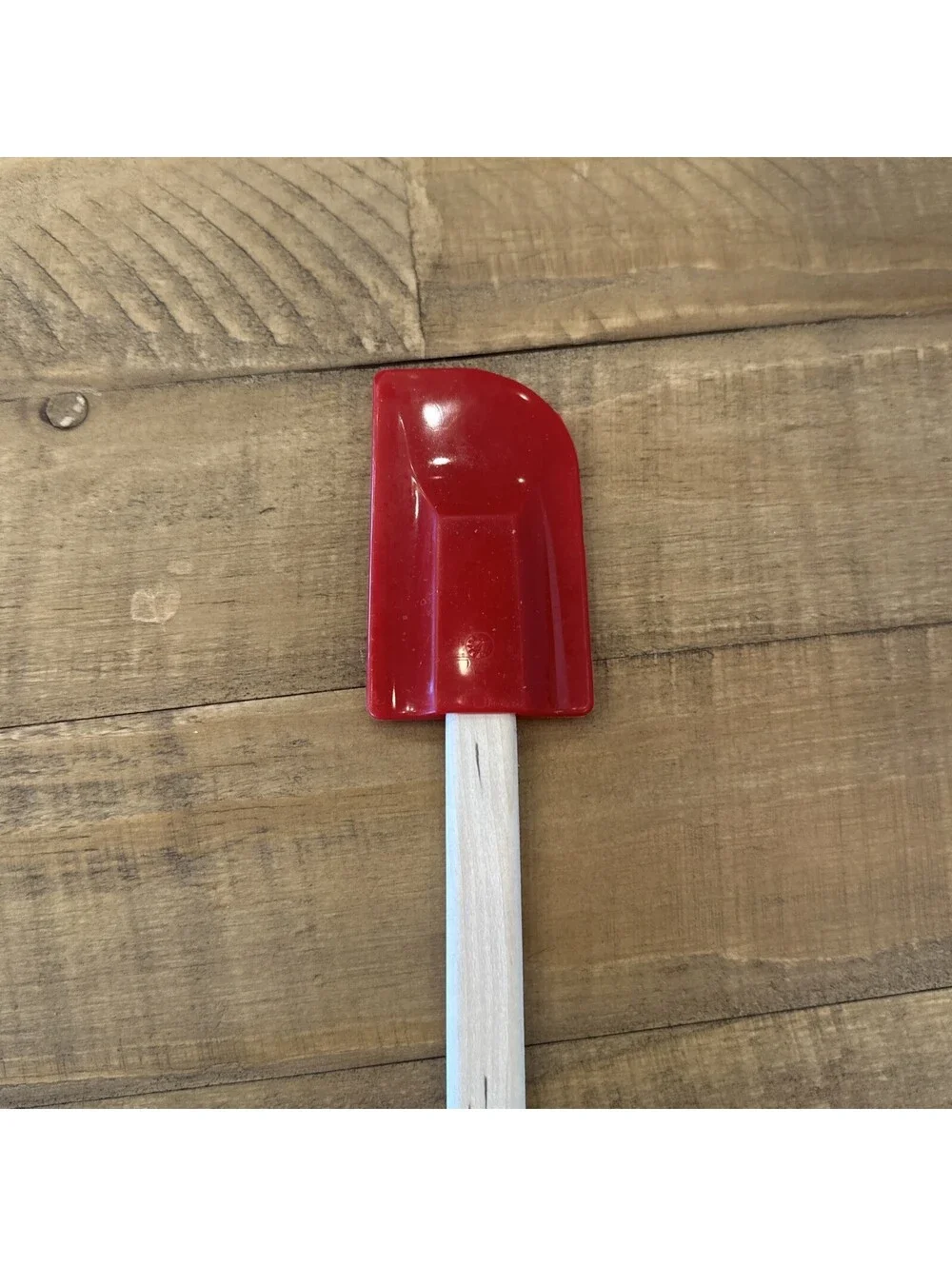 Williams Sonoma Silicone Spatula Red Head Wood Handle Kitchen Tool Scraper
